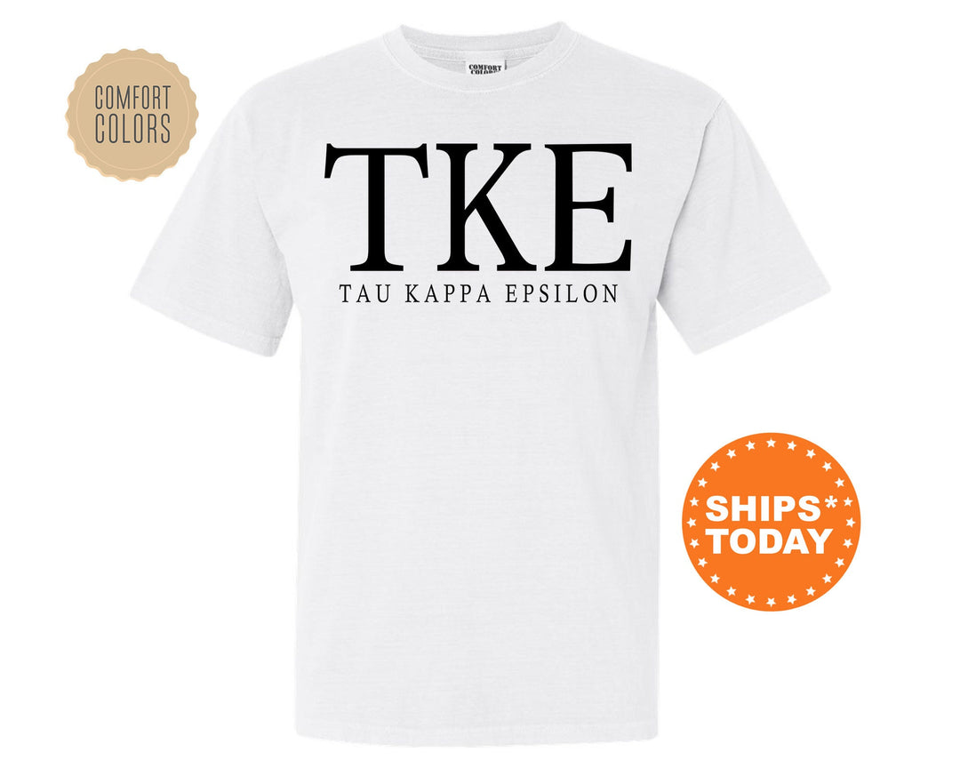 Tau Kappa Epsilon Block Letter Fraternity T-Shirt | TKE Greek Letters Shirt | Fraternity Letters | College Apparel | Comfort Colors Tee _ 6074g