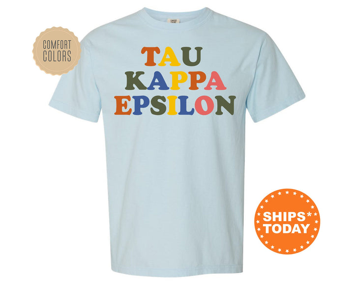 Tau Kappa Epsilon Retro Letters Comfort Colors Fraternity T-Shirt | TKE Retro Shirt |   Fraternity Gift | Custom Greek Apaprel _ 6198g