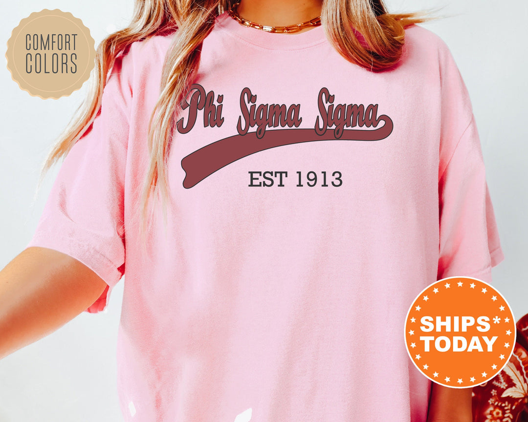 Phi Sigma Sigma Baseball Sports Sorority T-Shirt | Phi Sig Greek Apparel | Big Little Sorority Shirt | Sorority Merch | Comfort Colors Shirt _ 5527g
