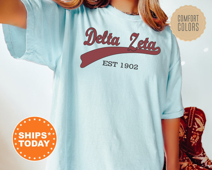 Delta Zeta Baseball Sports Sorority T-Shirt | Dee Zee Greek Apparel | Big Little Sorority Shirt | Sorority Merch | Comfort Colors Shirt _ 5521g