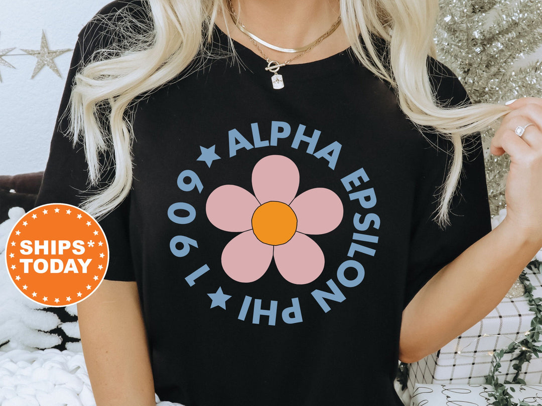 Alpha Epsilon Phi Bright Floral Sorority T-Shirt | AEPHI Comfort Colors Shirt | Sorority Apparel | Big Little Gift | Floral Shirt _ 7438g