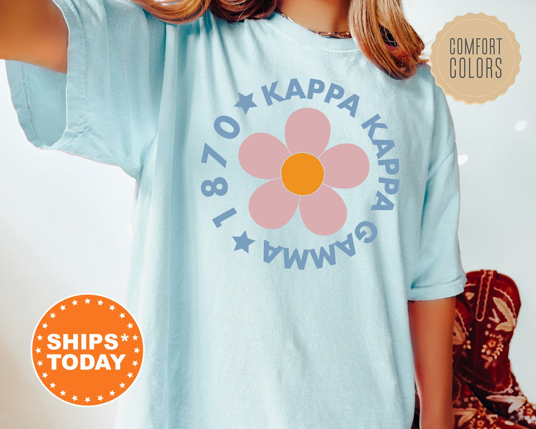 Kappa Kappa Gamma Bright Floral Sorority T-Shirt | KAPPA Comfort Colors Shirt | Sorority Apparel | Big Little Gift | Floral Shirt _ 7453g