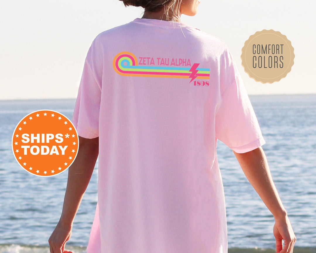 Zeta Tau Alpha Sparkling Pink Comfort Colors Sorority T-Shirt | ZETA Greek Apparel | ZETA Big Little Shirt | Comfort Colors Shirt _ 14115g