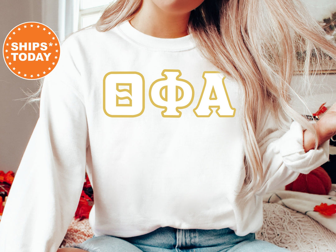 Theta Phi Alpha Simply Gold Sorority Sweatshirt | Theta Phi Greek Letters | Sorority Letters | Big Little Gift | Custom Sorority Crewneck