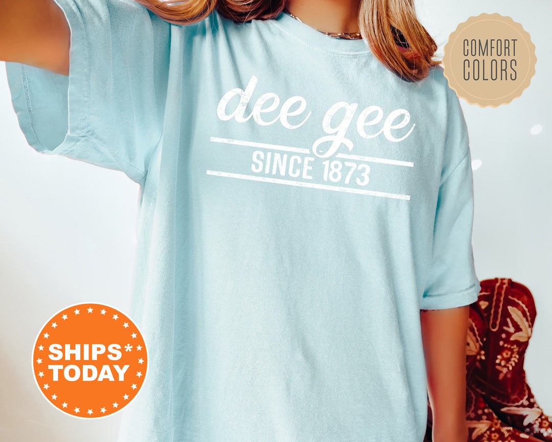 Delta Gamma Faded Traditional Sorority T-Shirt | Dee Gee Oversized Shirt | Sorority Apparel | Comfort Colors Shirt _ 7187g