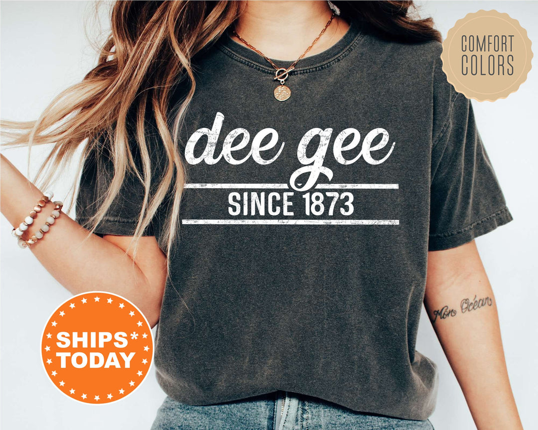 Delta Gamma Faded Traditional Sorority T-Shirt | Dee Gee Oversized Shirt | Sorority Apparel | Comfort Colors Shirt _ 7187g