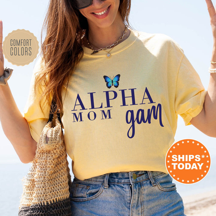 Alpha Gamma Delta Butterfly Mom Sorority T-Shirt | Alpha Gam Comfort Colors Shirt | Sorority Mom | Big Little Family | Gift For Mom _ 16279g