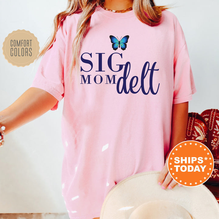 Sigma Delta Tau Butterfly Mom Sorority T-Shirt | Sig Delt Comfort Colors Shirt | Sorority Mom | Big Little Family | Gifts For Mom _ 16297g