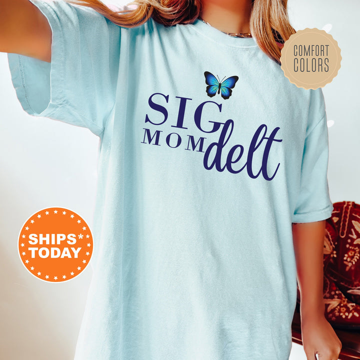 Sigma Delta Tau Butterfly Mom Sorority T-Shirt | Sig Delt Comfort Colors Shirt | Sorority Mom | Big Little Family | Gifts For Mom _ 16297g