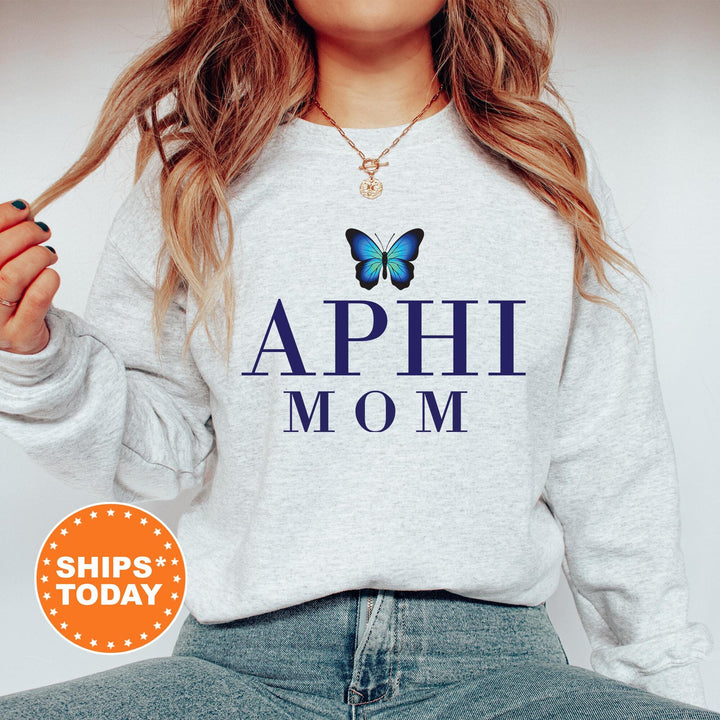 Alpha Phi Butterfly Mom Sorority Sweatshirt | APHI Mom Sweatshirt | Sorority Mom Hoodie | Big Little Family | Gifts For Mom