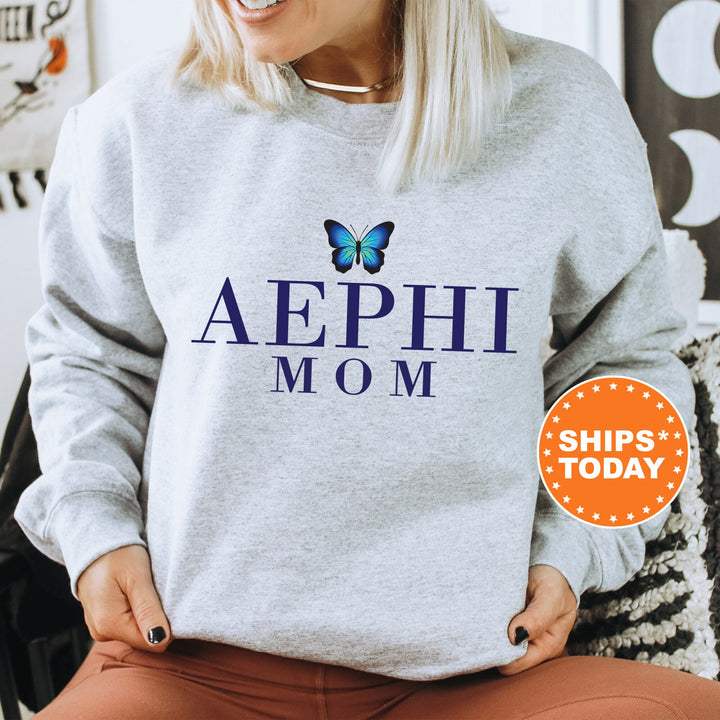 Alpha Epsilon Phi Butterfly Mom Sorority Sweatshirt | AEPHI Mom Sweatshirt | Sorority Mom Hoodie | Big Little Family | Gift For Mom