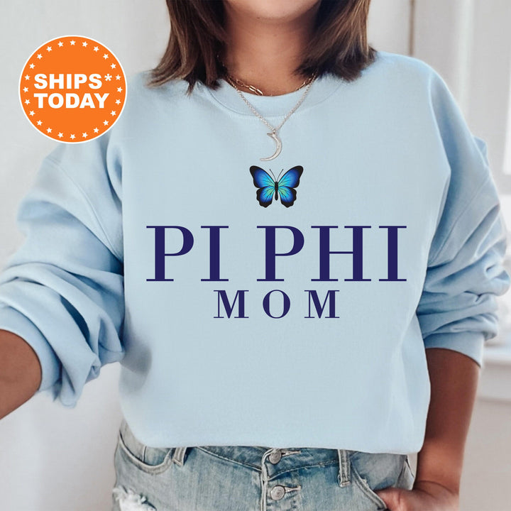 Pi Beta Phi Butterfly Mom Sorority Sweatshirt | Pi Phi Mom Sweatshirt | Sorority Mom Hoodie | Big Little Family | Gifts For Mom