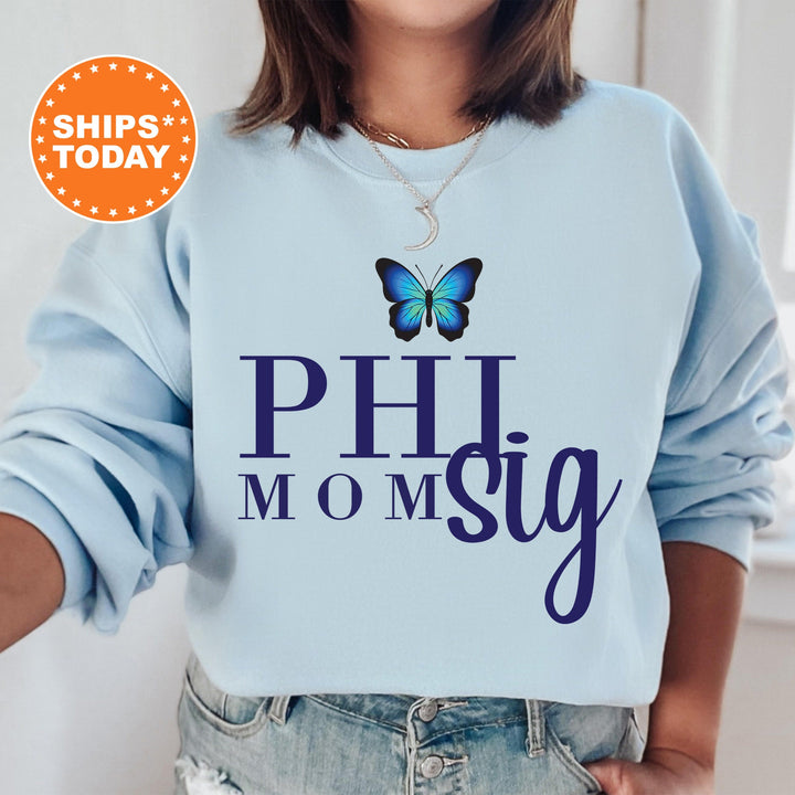 Phi Sigma Sigma Butterfly Mom Sorority Sweatshirt |  Phi Sig Mom Sweatshirt | Sorority Mom Hoodie | Big Little Family | Gift For Mom