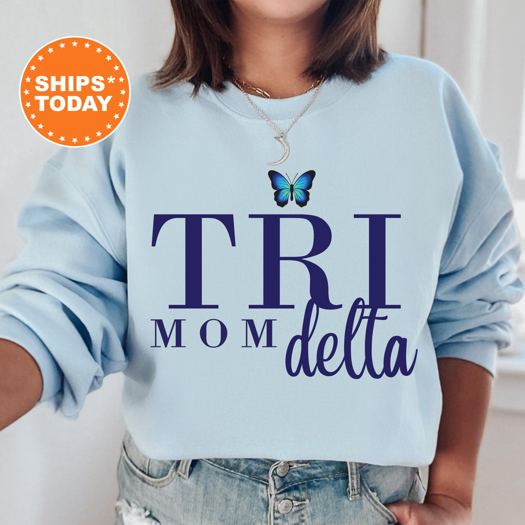 Delta Delta Delta Butterfly Mom Sorority Sweatshirt | Tri Delta Mom Sweatshirt | Sorority Mom | Big Little Family | Gifts For Mom