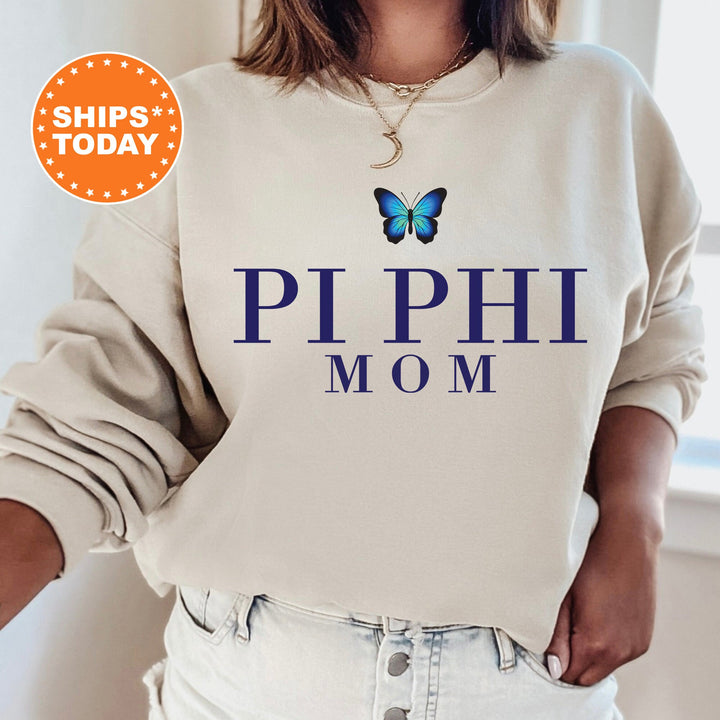 Pi Beta Phi Butterfly Mom Sorority Sweatshirt | Pi Phi Mom Sweatshirt | Sorority Mom Hoodie | Big Little Family | Gifts For Mom