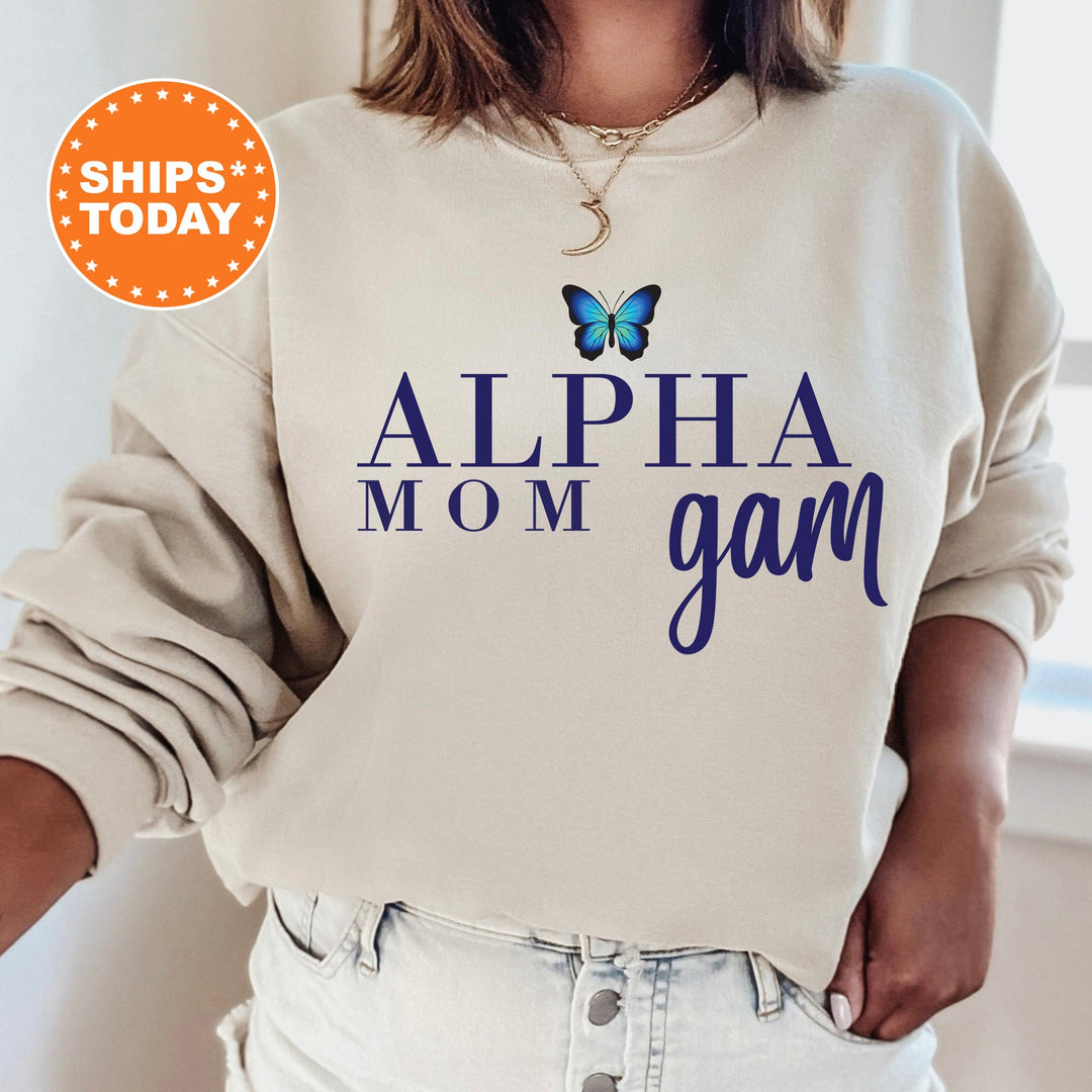 Alpha Gamma Delta Butterfly Mom Sorority Sweatshirt | Alpha Gam Mom Sweatshirt | Sorority Mom | Big Little Family | Gifts For Mom