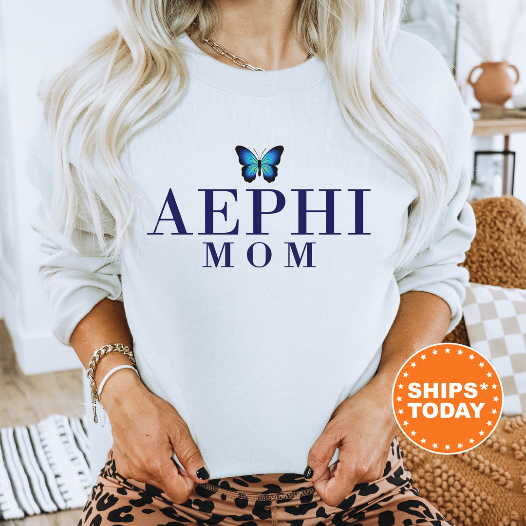 Alpha Epsilon Phi Butterfly Mom Sorority Sweatshirt | AEPHI Mom Sweatshirt | Sorority Mom Hoodie | Big Little Family | Gift For Mom