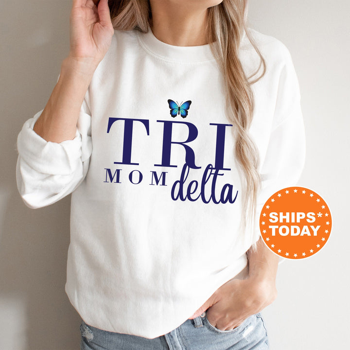 Delta Delta Delta Butterfly Mom Sorority Sweatshirt | Tri Delta Mom Sweatshirt | Sorority Mom | Big Little Family | Gifts For Mom