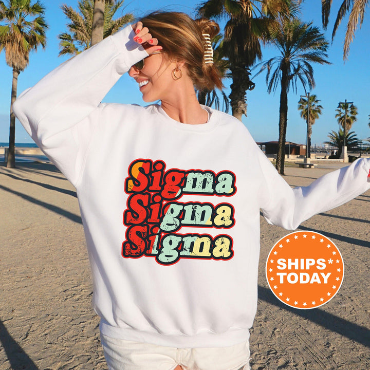 Sigma Sigma Sigma Retrovibe Sorority Sweatshirt | Tri Sigma Retro Sweatshirt | Big Little Gift | Greek Sweatshirt | College Apparel _ 11361g