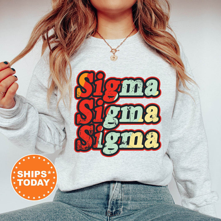 Sigma Sigma Sigma Retrovibe Sorority Sweatshirt | Tri Sigma Retro Sweatshirt | Big Little Gift | Greek Sweatshirt | College Apparel _ 11361g