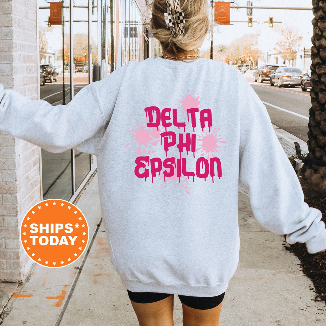 Delta Phi Epsilon Painty Sorority Sweatshirt | DPHIE Hoodie | Greek Apparel | Big Little Sorority | Trendy Sorority Sweatshirt _ 9971g