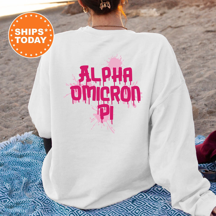 Alpha Omicron Pi Painty Sorority Sweatshirt | Alpha O Hoodie | Greek Apparel | Big Little Sorority | Trendy Sorority Sweatshirt _ 9963g