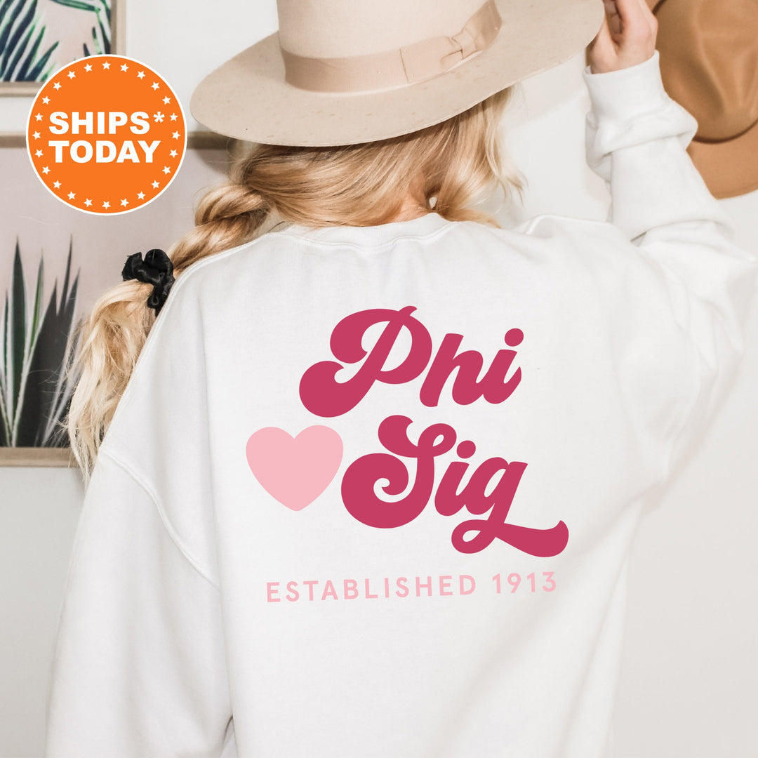 Phi Sigma Sigma Heart Haven Sorority Sweatshirt | Phi Sigma Sigma Hoodie | Phi Sig Sweatshirt | Sorority Big Little | Bid Day Gift 13547g