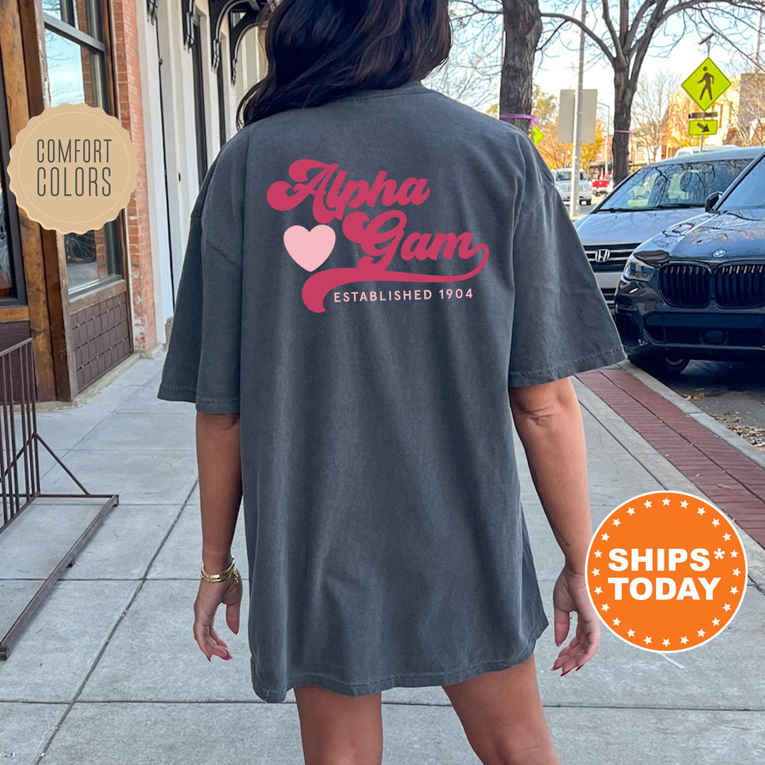 Alpha Gamma Delta Heart Haven Sorority T-Shirt | Greek Apparel | Big Little Gift | Alpha Gam Comfort Colors Shirt | Sorority Gift _ 13531g