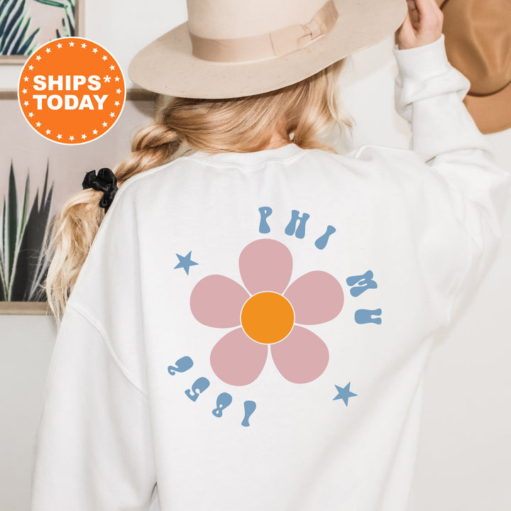 Phi Mu Petal Print Sorority Sweatshirt | Phi Mu Sweatshirt | Phi Mu Hoodie | Big Little Reveal | Sorority Apparel | Bid Day Gifts _ 12553g