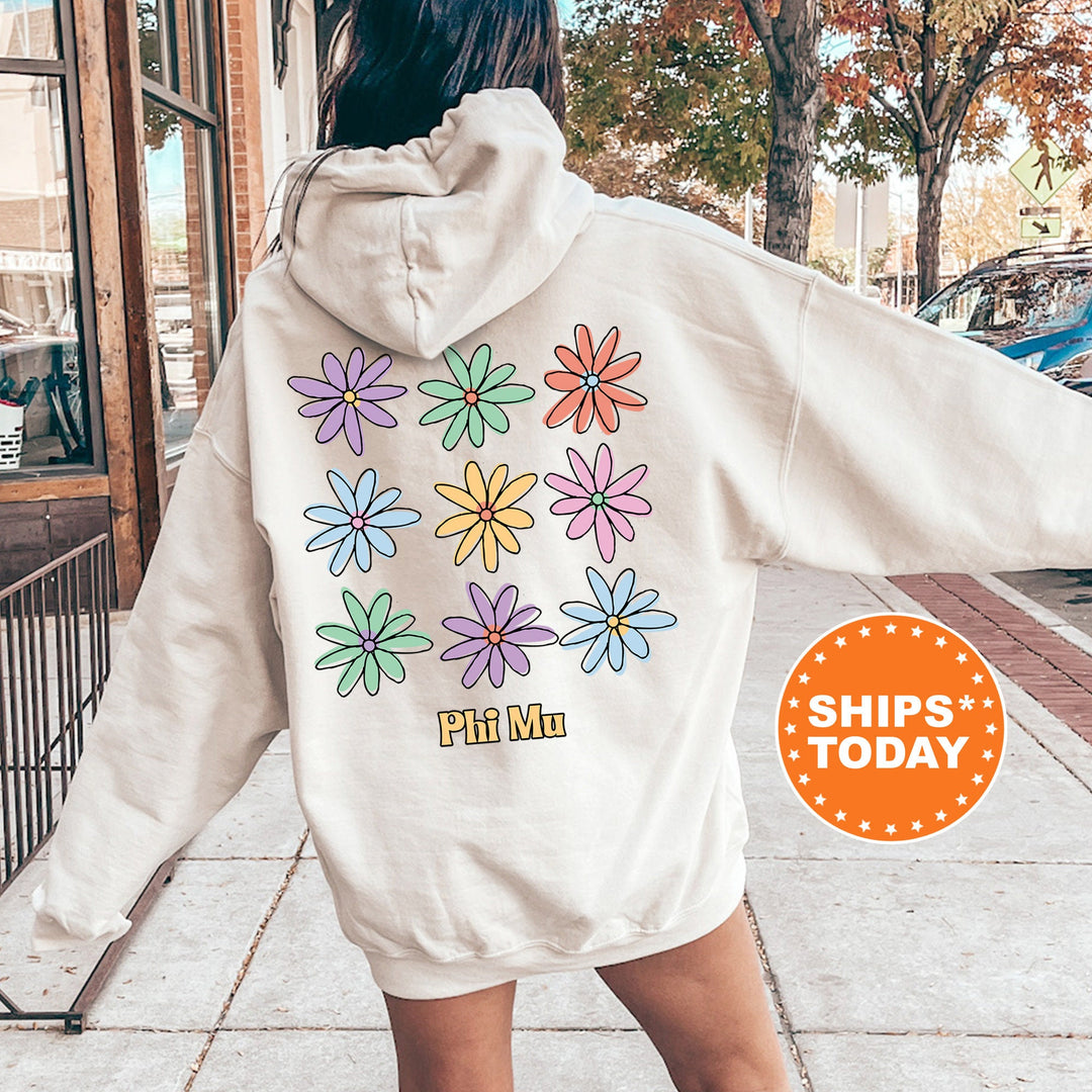 Phi Mu Flower Fashion Sorority Sweatshirt | Phi Mu Sweatshirt | Phi Mu Hoodie | Big Little Reveal | Greek Apparel | Sorority Gift