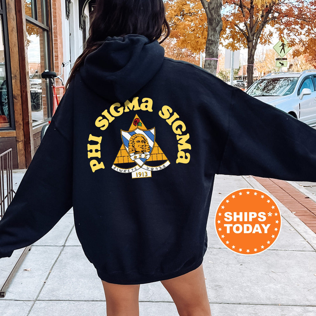 Phi Sigma Sigma Sorority Style Sorority Sweatshirt | Phi Sig Sorority Crest | Sorority Hoodie | Big Little Reveal | Greek Apparel