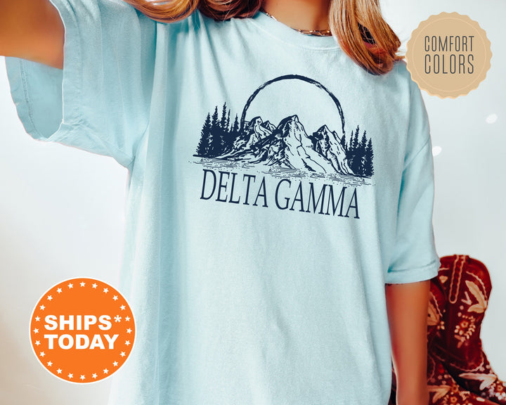Delta Gamma Summer Mountain Sorority T-Shirt | Dee Gee Sorority Apparel | Big Little Reveal Shirt | College Apparel | Comfort Colors Shirt _ 5796g