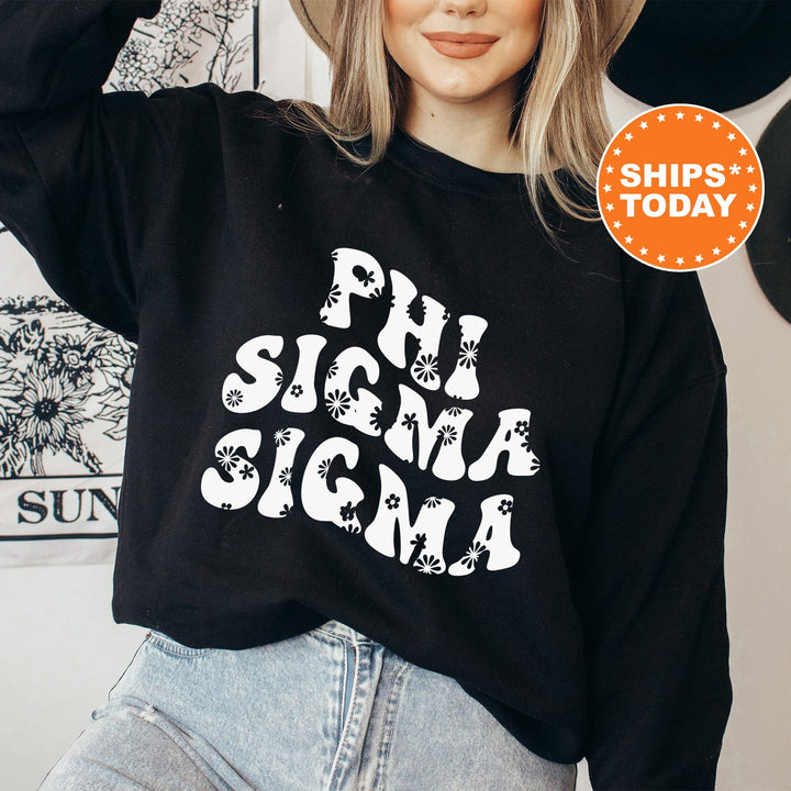 Phi Sigma Sigma Floral Hippie Sorority Sweatshirt | Phi Sig Sorority Hoodie | Trendy Sweatshirt | Big Little Gift | Sorority Merch