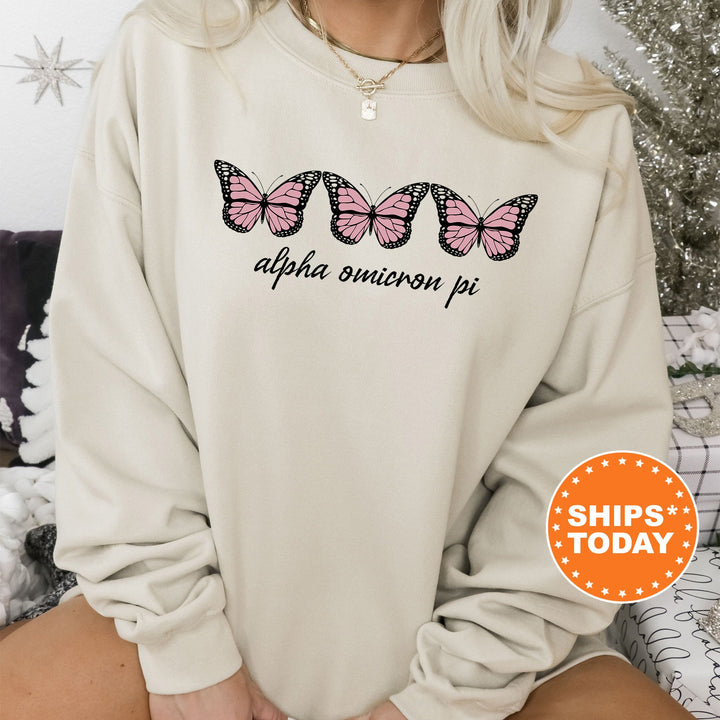 Alpha Omicron Pi Blooming Butterfly Sorority Sweatshirt | Alpha O Sorority Hoodie | AOPi Butterfly Sweatshirt | Big Little Reveal