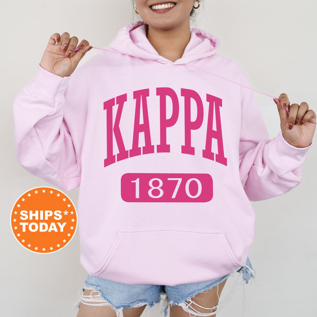 Kappa Kappa Gamma Pink Baseball Sorority Sweatshirt | Kappa Kappa Gamma Merch | Kappa Sorority Hoodie | Big Little Sorority Gift