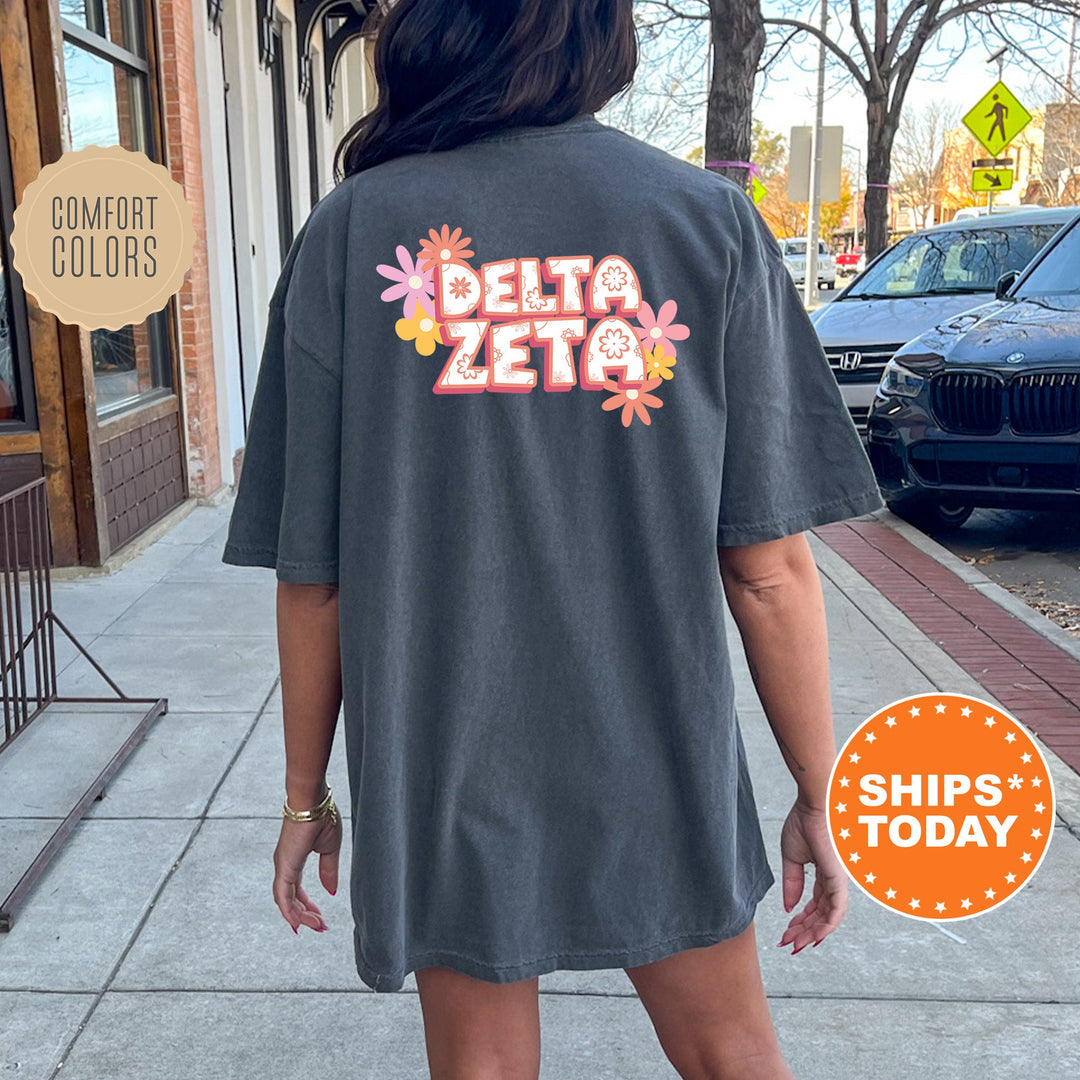 Delta Zeta Allure Sorority T-Shirt | Dee Zee Comfort Colors Shirt | Dee Zee Floral Shirt | Big Little Sorority | Sorority Apparel _ 14239g