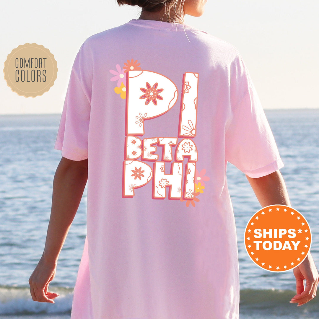 Pi Beta Phi Allure Sorority T-Shirt | Pi Phi Comfort Colors Shirt | Pi Phi Floral Shirt | Big Little Sorority | Sorority Apparel _ 14246g