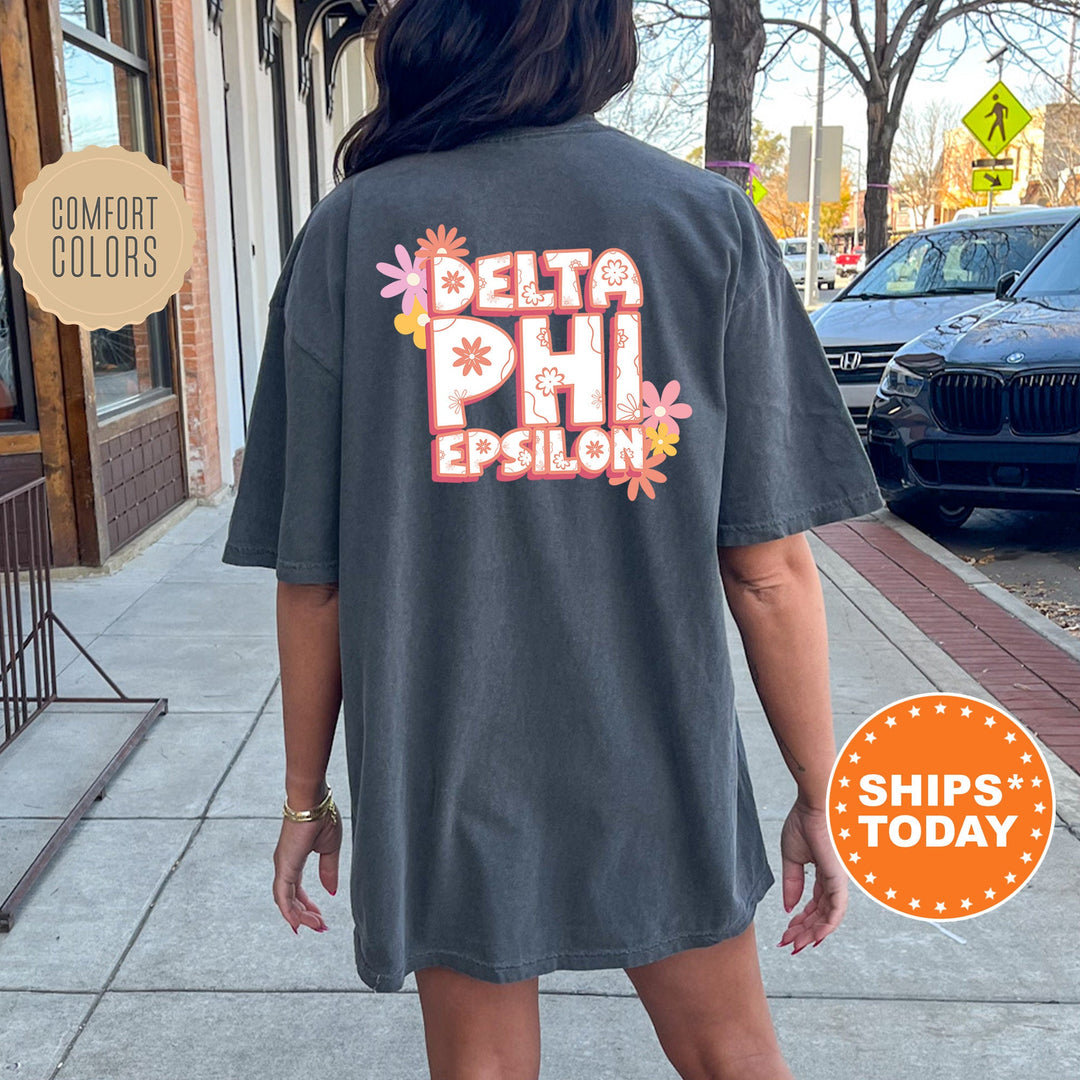 Delta Phi Epsilon Allure Sorority T-Shirt | DPHIE Comfort Colors Shirt | DPHIE Floral Shirt | Big Little Sorority | Sorority Apparel _ 14238g
