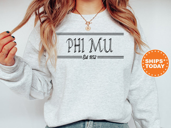 Phi Mu Retro Fitted Sorority Sweatshirt | Phi Mu Sorority Hoodie | Big Little Gift | Sorority Merch | College Greek Sweatshirt _ 7350g