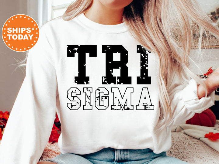Sigma Sigma Sigma Twin Dotted Sorority Sweatshirt | Tri Sigma Greek Sweatshirt | Sorority Apparel | Big Little Gift | Sorority Merch _ 7303g