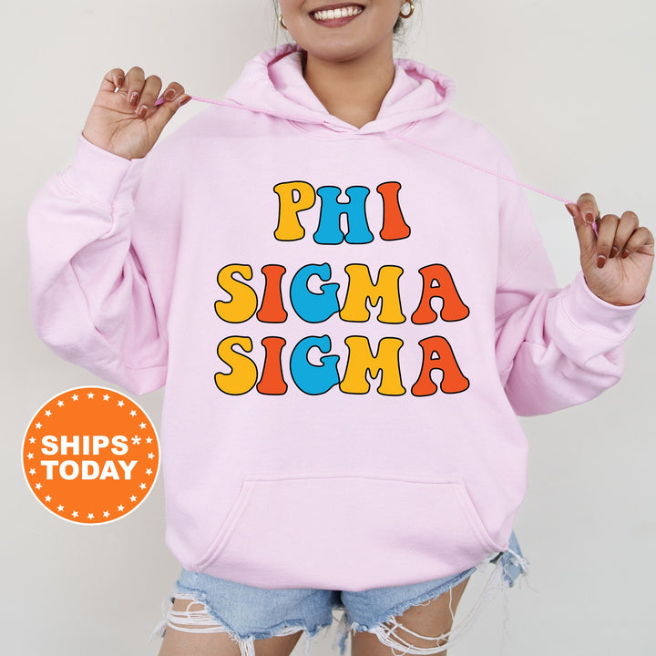 Phi Sigma Sigma Disco Retro Sorority Sweatshirt | Phi Sig Greek Apparel | Sorority Merch | Big Little Reveal | Sorority Hoodie _ 7507g