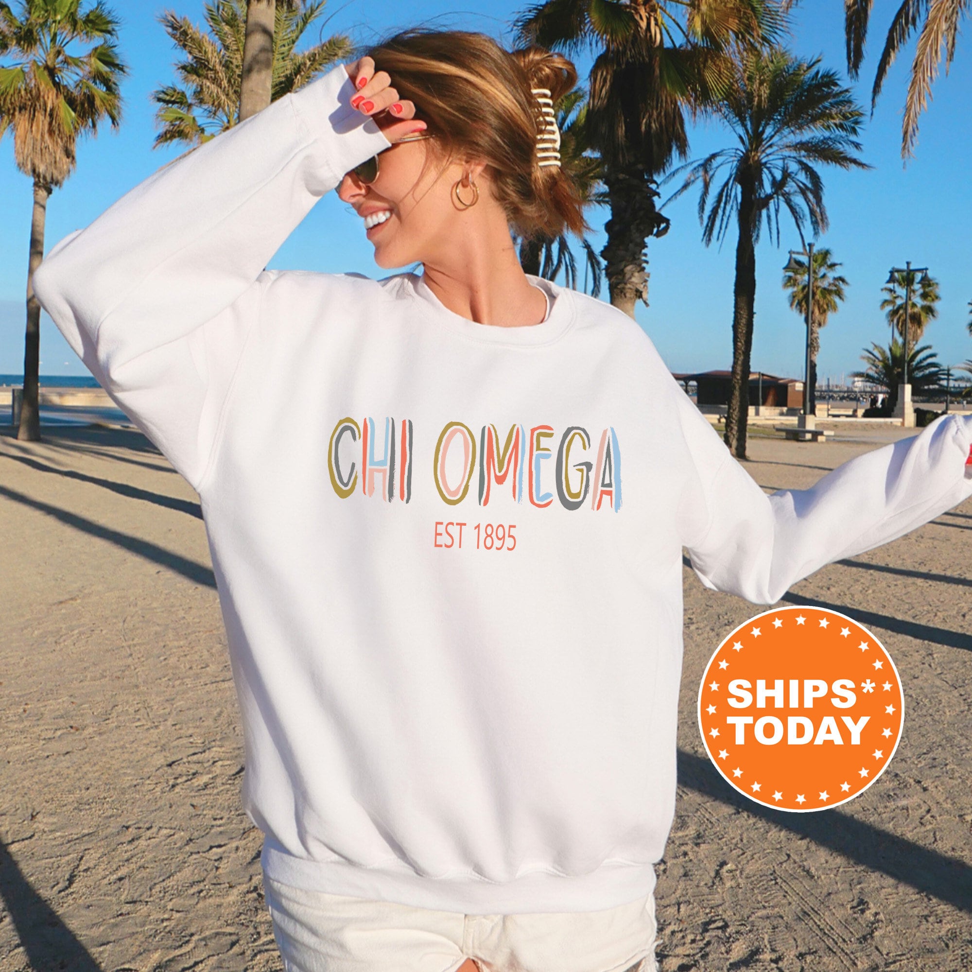 Chi Omega Olivia Sorority Sweatshirt Chi O Recruitment Gift XO Sorority Merch Bid Day Gift Big Little Reveal Greek Apparel