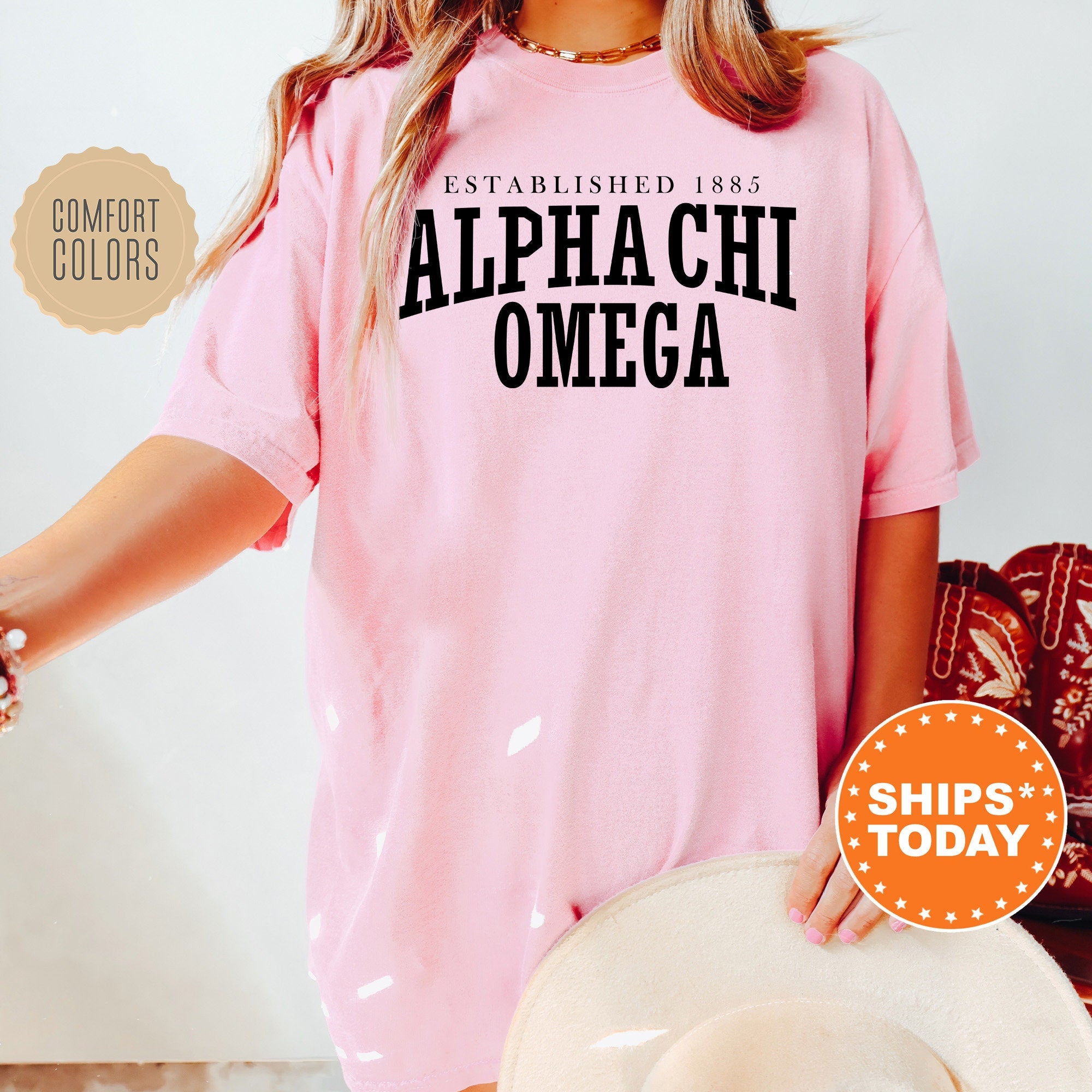 Alpha Chi Omega Founding Sorority T Shirt Alpha Chi Comfort