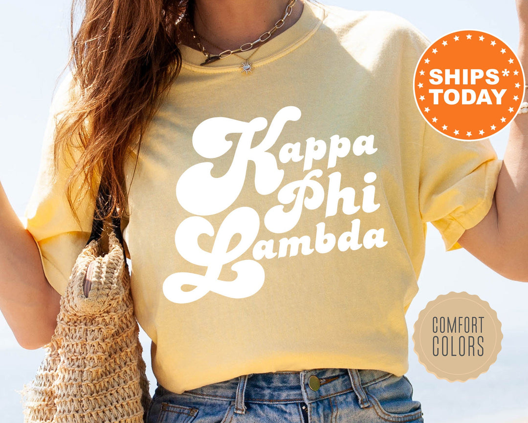 Kappa Phi Lambda 80's Disco Sorority T-Shirt | Big Little Reveal Shirt | Comfort Colors Shirt | Custom Greek Apparel _ 8486g