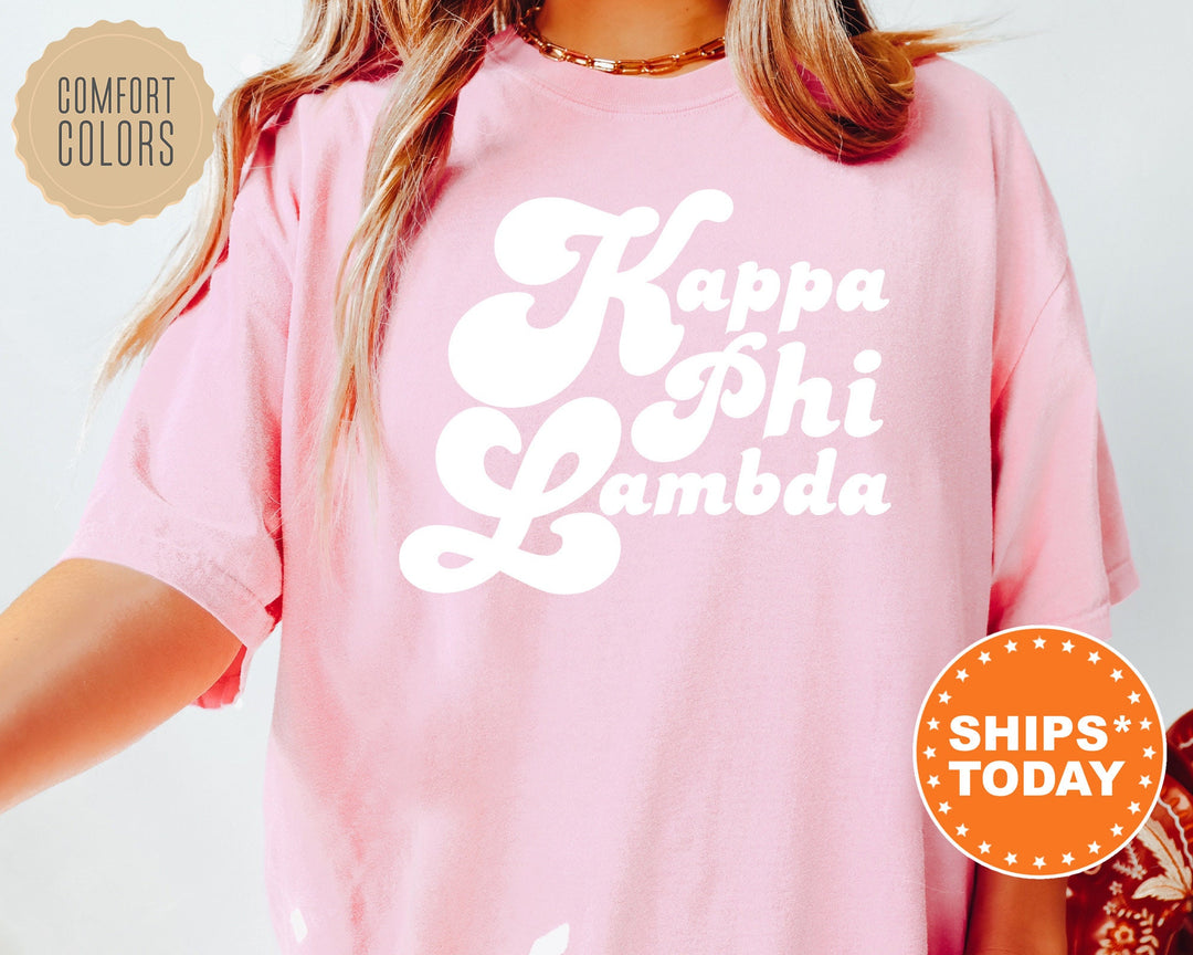 Kappa Phi Lambda 80's Disco Sorority T-Shirt | Big Little Reveal Shirt | Comfort Colors Shirt | Custom Greek Apparel _ 8486g