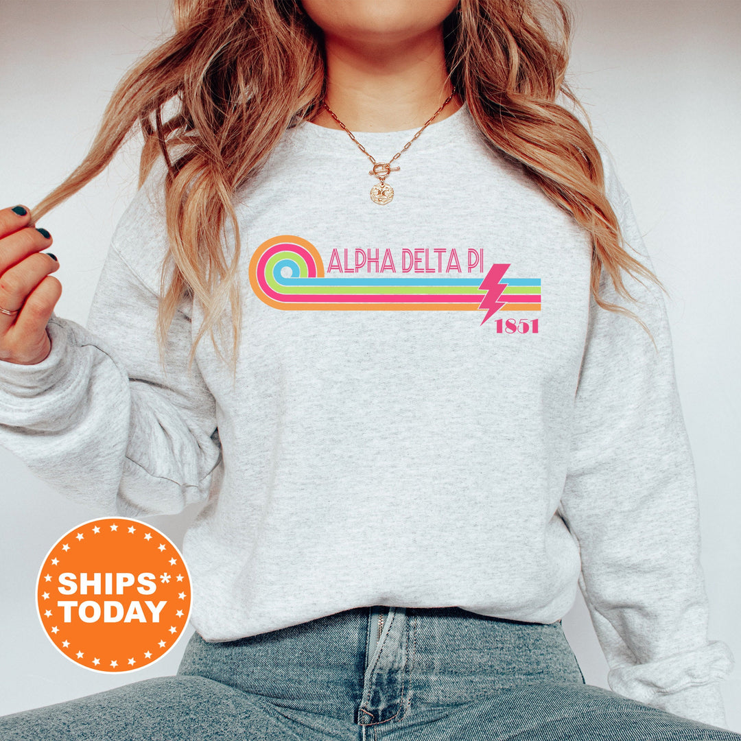 Alpha Delta Pi Retropink Sorority Sweatshirt | ADPI Greek Sweatshirt | Big Little Reveal | Sorority Gifts | Trendy Sorority Apparel _ 16796g