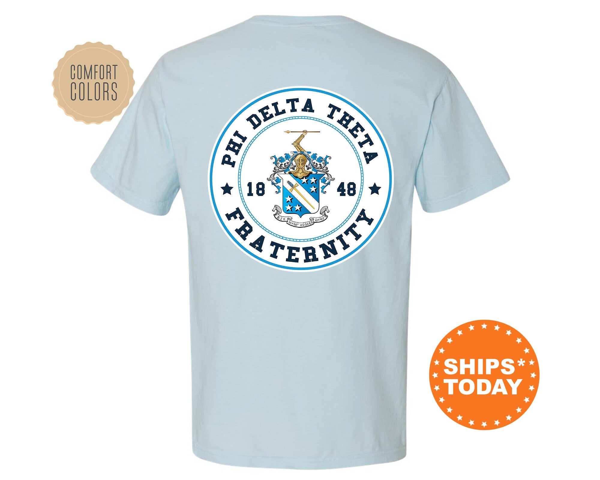 Phi Delta Theta Proud Crests Fraternity T-Shirt | Phi Delt Greek Apparel | Fraternity Crest | Fraternity Rush Shirt | Comfort Colors Tee _ 13962g