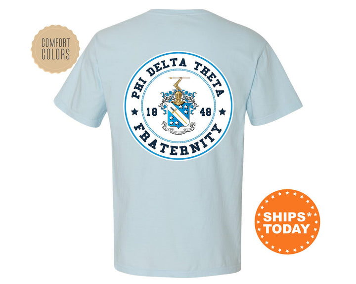 Phi Delta Theta Proud Crests Fraternity T-Shirt | Phi Delt Greek Apparel | Fraternity Crest | Fraternity Rush Shirt | Comfort Colors Tee _ 13962g