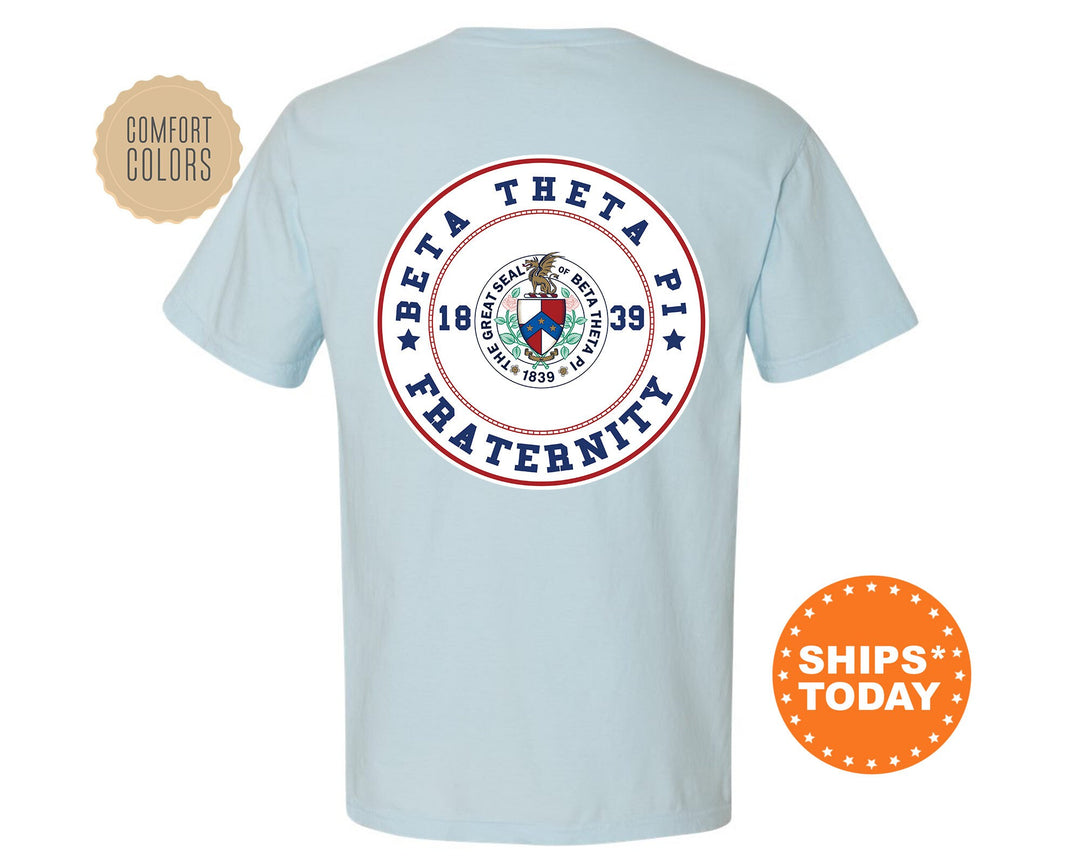 Beta Theta Pi Proud Crests Fraternity T-Shirt | Beta Greek Apparel | Fraternity Crest | Fraternity Rush Shirt | Comfort Colors Tee _ 13953g