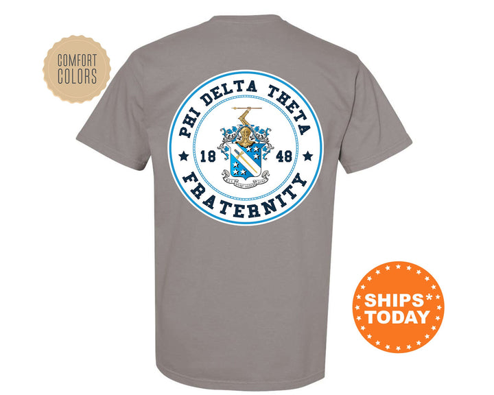 Phi Delta Theta Proud Crests Fraternity T-Shirt | Phi Delt Greek Apparel | Fraternity Crest | Fraternity Rush Shirt | Comfort Colors Tee _ 13962g